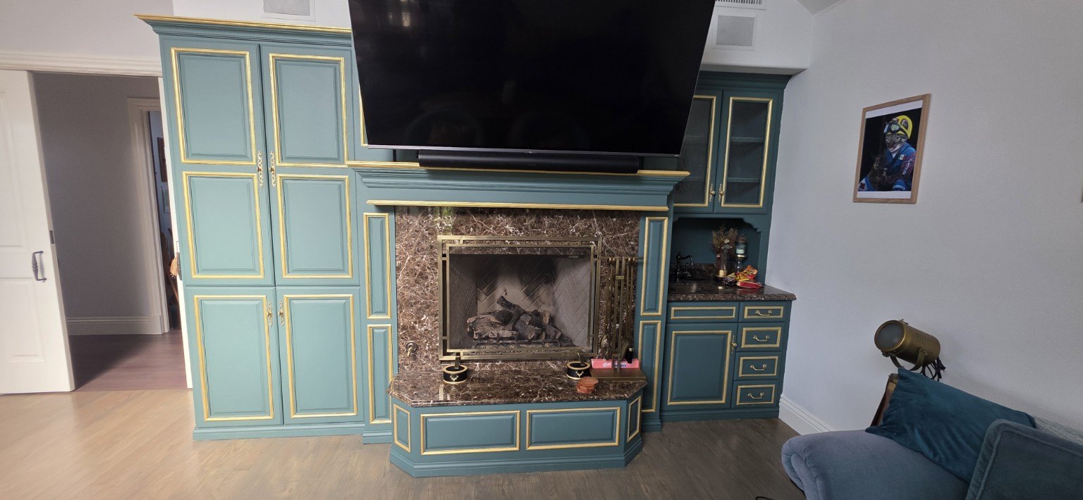 Fireplace & Cabinet Makeover